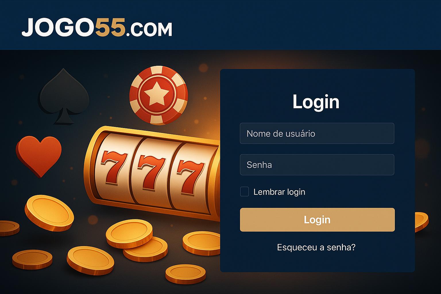 Login no Cassino JOGO55.COM